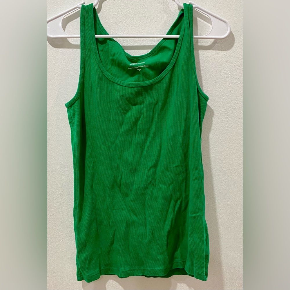 Faded Glory Green Ribbed Tank Top